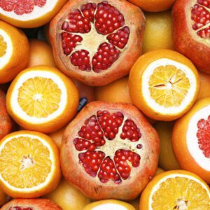 Alphabetical lists of fruits.